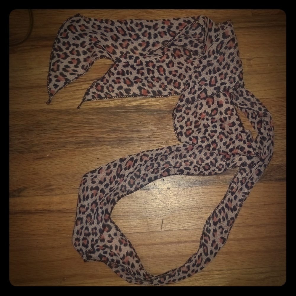 Leopard print scarf bandana head ribbon